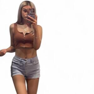 Charlotte russe brown crop top